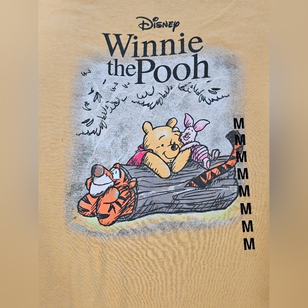 Disney Winnie the Pooh Yellow Juniors Medium Shirt. New With Tags - Picture 2 of 3